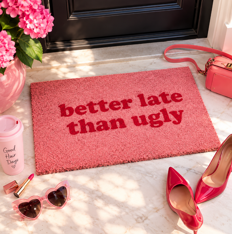 Deurmat Better Late Than Ugly Roze